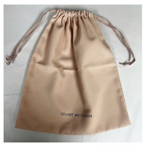 STUART WEITZMAN Pink Drawstring Shoe Dust Storage Travel Bag - 14" x 15.5" New - Picture 1 of 6
